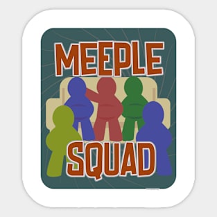 Meeple Squad Fun Boardgame Meeple Slogan Sticker